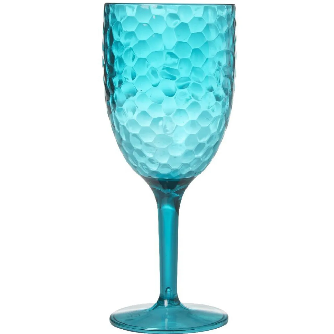 Gifi Verre à pied plastique bleu martelé
