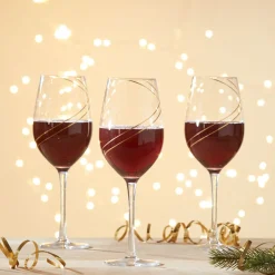 Gifi Verre à vin avec ruban doré x4