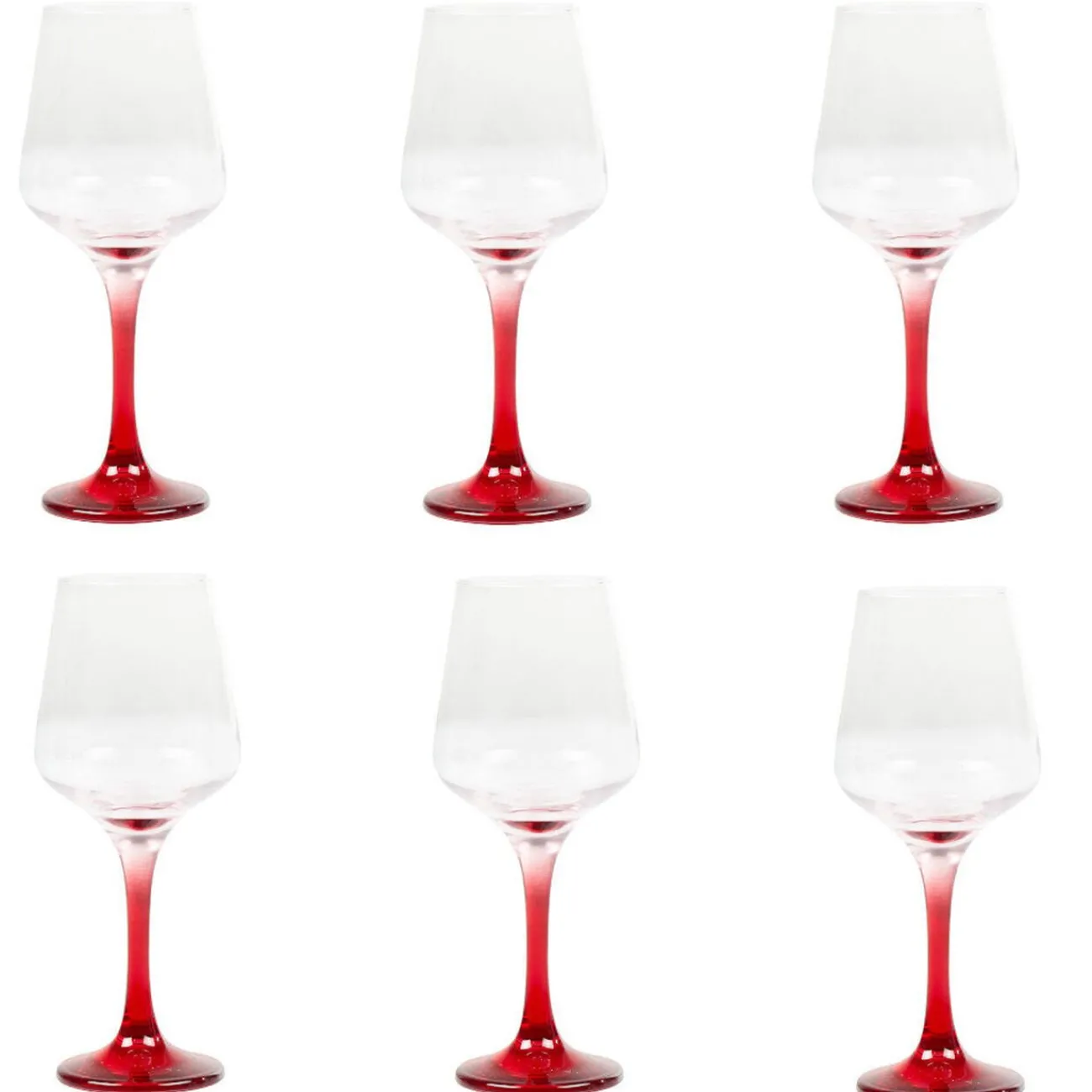 Gifi Verre à vin pied rouge translucide x6