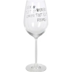 Gifi Verre à vin XL sur pied inscription Vendredi tout est permis ! 75 cl