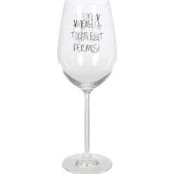 Gifi Verre à vin XL sur pied inscription Vendredi tout est permis ! 75 cl