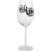 Gifi Verre à vin XL sur pied transparent inscription Juste un verre 75 cl