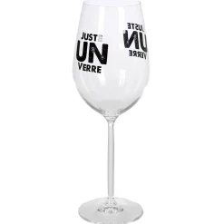 Gifi Verre à vin XL sur pied transparent inscription Juste un verre 75 cl