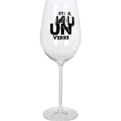 Gifi Verre à vin XL sur pied transparent inscription Juste un verre 75 cl