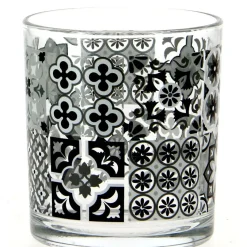Gifi Verre bas motif carreaux de ciment x 3