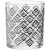 Gifi Verre bas transparent motif ethnique noir 25cl x2