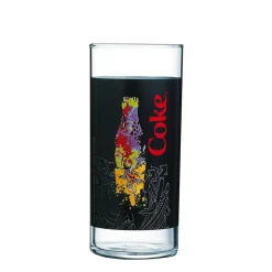 Gifi Verre Coca-Cola tubo noir motif bouteille colorée 27 cl
