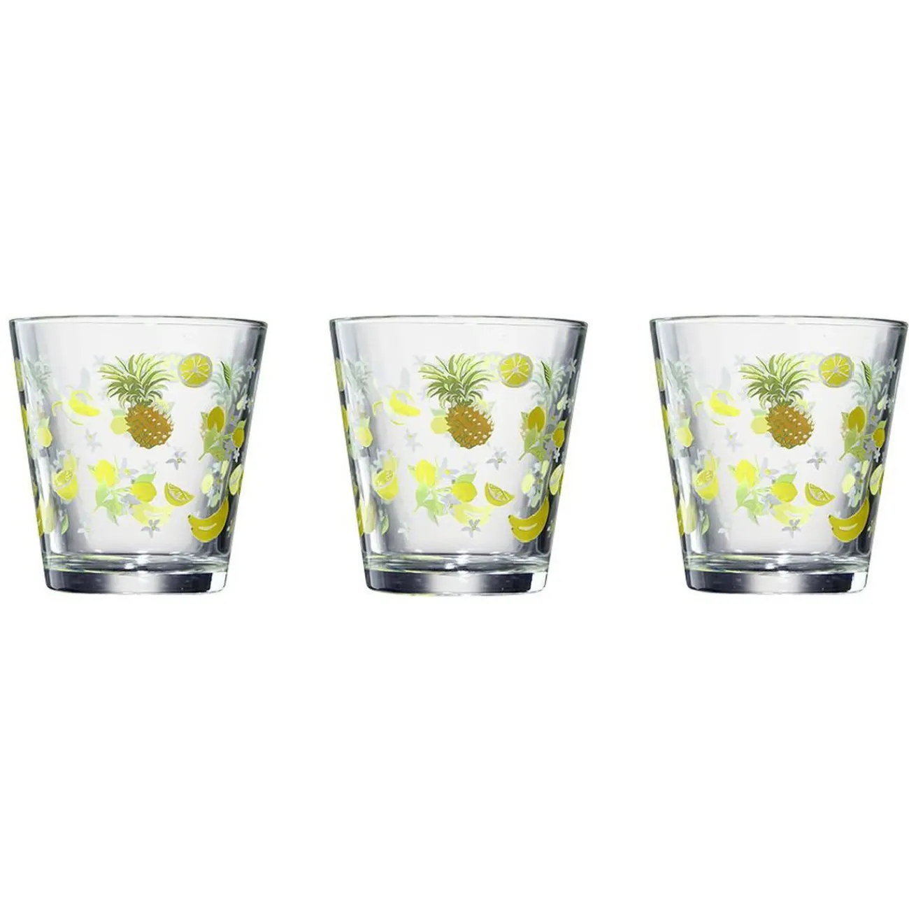 Gifi Verre conique bas motif exotique 25,5 cl x3