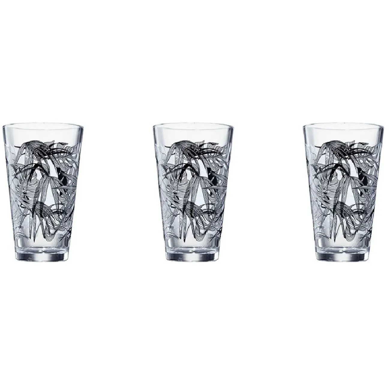 Gifi Verre conique bas motif feuillage 32,5 cl x3