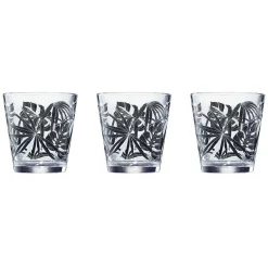 Gifi Verre conique bas motif feuillage 25,5 cl x3