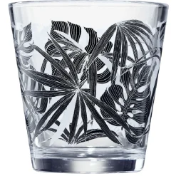Gifi Verre conique bas motif feuillage 25,5 cl x3