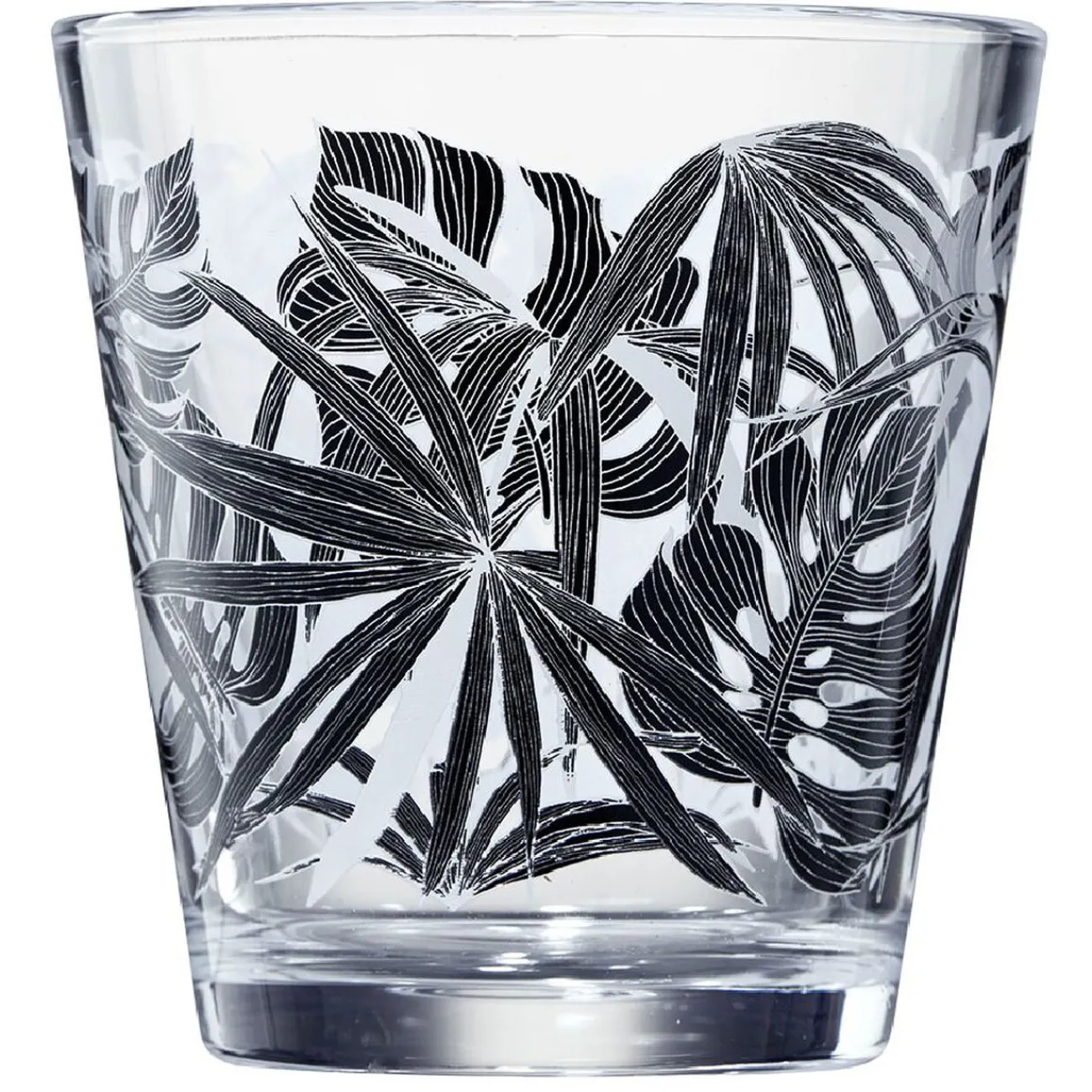 Gifi Verre conique bas motif feuillage 25,5 cl x3