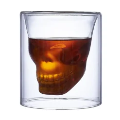 Gifi Verre double paroi Halloween tête de mort 25cl