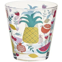 Gifi Verre gobelet transparent déco fruits exotiques x 3