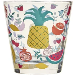 Gifi Verre gobelet transparent déco fruits exotiques x 3
