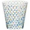 Gifi Verre gobelet transparent déco triangles multicolore x 3