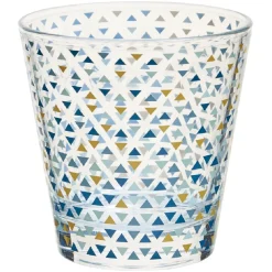 Gifi Verre gobelet transparent déco triangles multicolore x 3