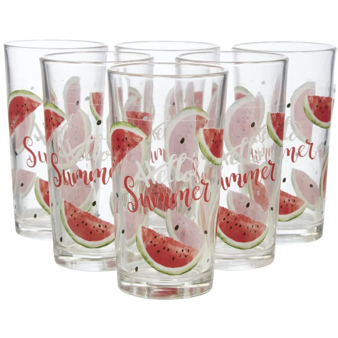 Gifi Verre haut pastèque Hello Summer x 6