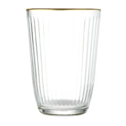 Gifi Verre haut strié bord doré 39,5cl Ø8,5cm H12cm