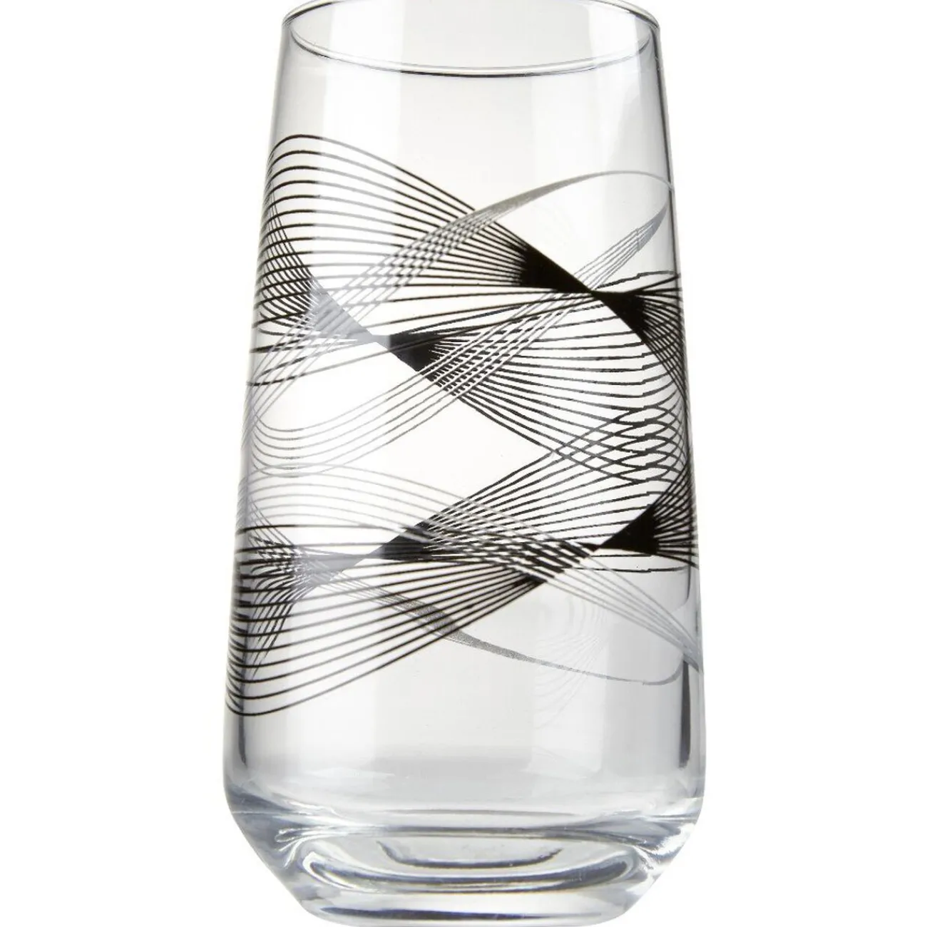 Gifi Verre haut transparent motif graphisme ligne noire 48 cl