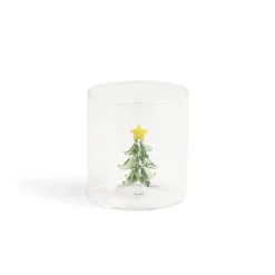 Gifi Verre Noël transparent avec centre sapin 3D Ø8xH8,5cm