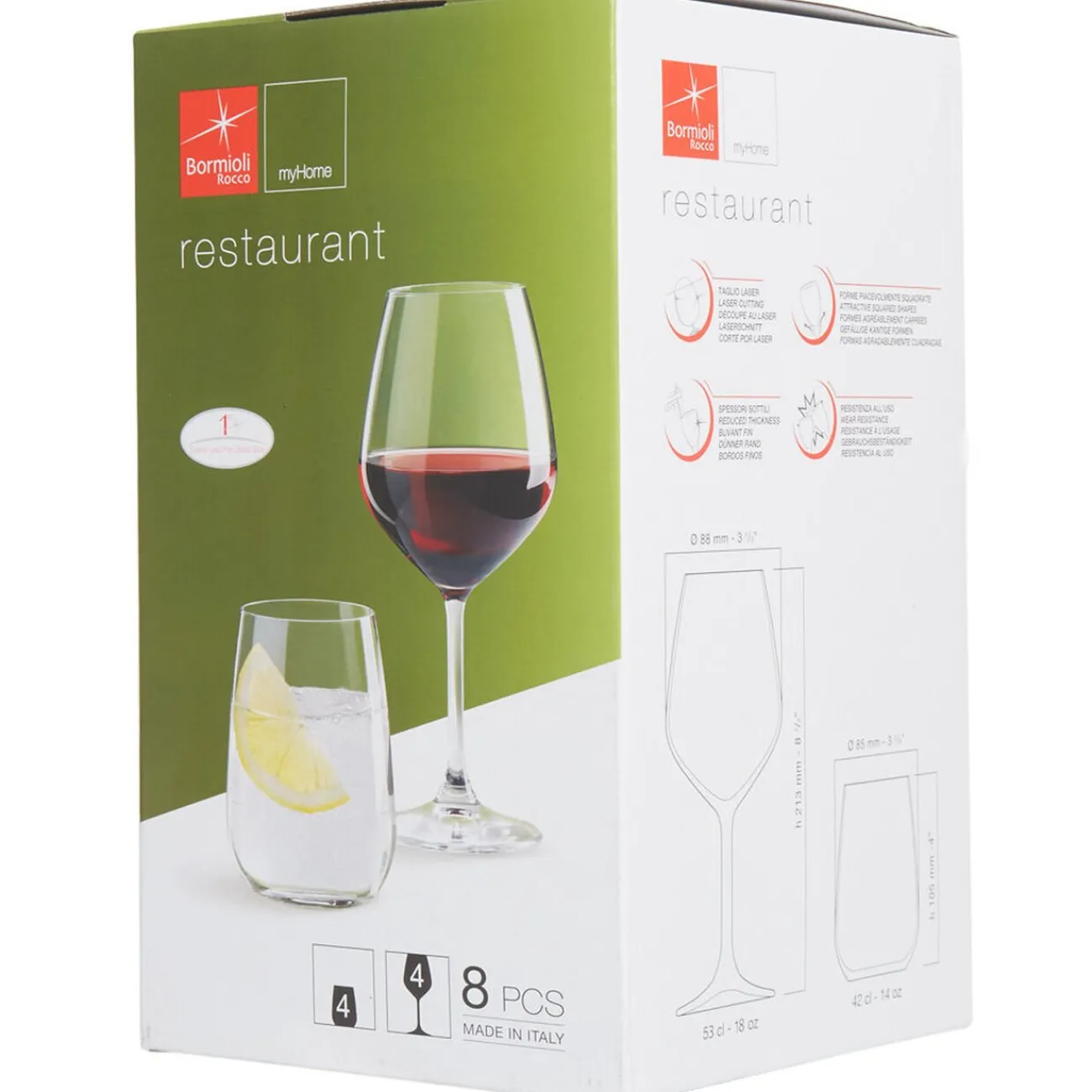 Gifi Verre Restaurant Bormioli Rocco x8