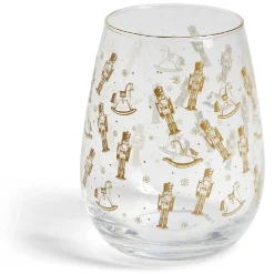 Gifi Verre transparent motif Noël doré 46cl - 2 modèles