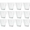 Gifi Verre transparent motif relief fleur x12