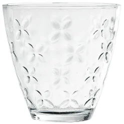 Gifi Verre transparent motif relief fleur x12