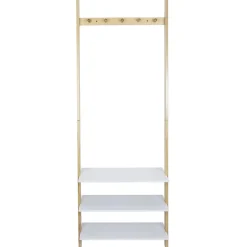Gifi Rangement|Vestiaire en bois à fixer au mur 3 étagères naturel et blanc