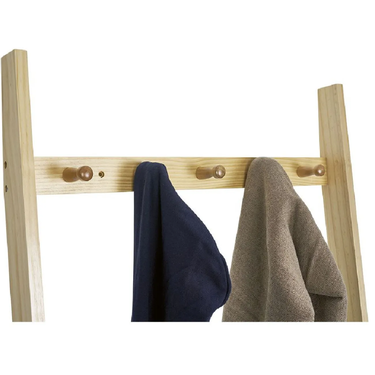 Gifi Rangement|Vestiaire en bois à fixer au mur 3 étagères naturel et blanc