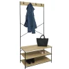 Gifi Rangement|Vestiaire métal et bois 3 étagères 4 crochets L80x40xH170cm