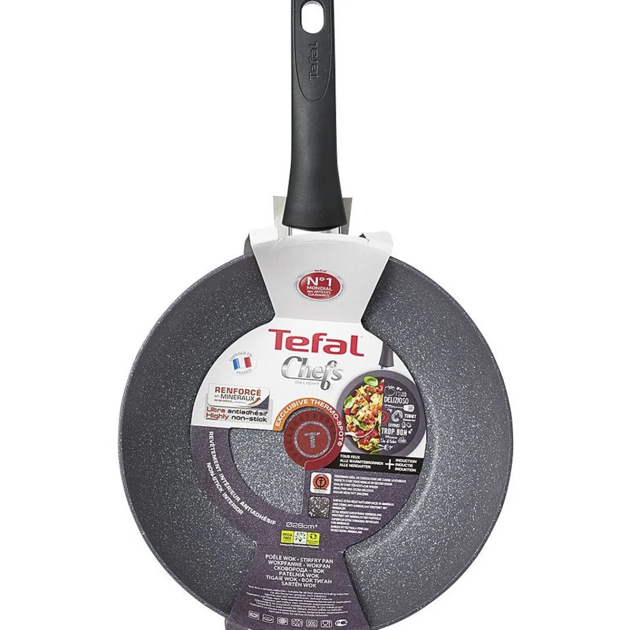 Gifi Wok Tefal aluminium effet pierre Ø28cm