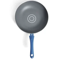 Gifi Wok tous feux Ø28cm aluminium gris et bleu